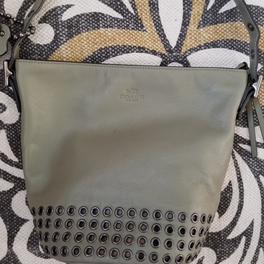 Coach Olive Green Duffle Bucket Bag Purse